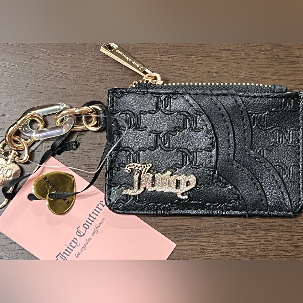 🎉HP🎉Juicy Couture Black Card Holder with Gold Accents
